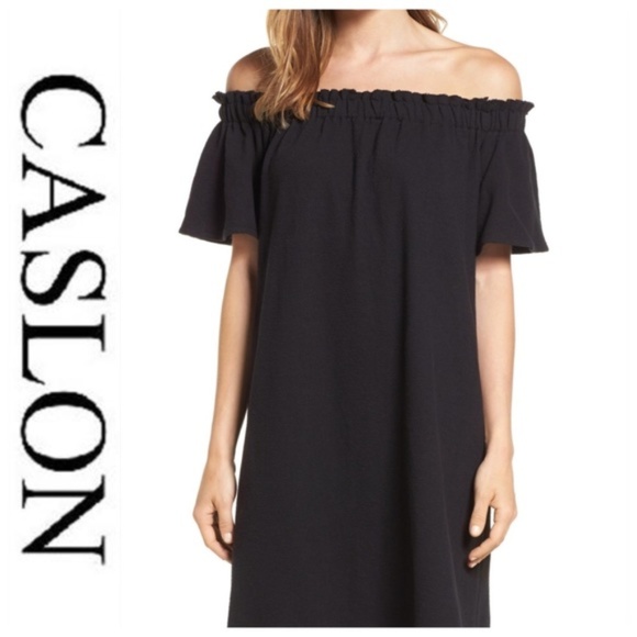 💕SALE💕NWT Caslon Black Off Shoulder Dress - Picture 2 of 9